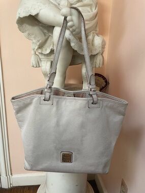 Dooney & Bourke Light Gray Leather Tote Bag